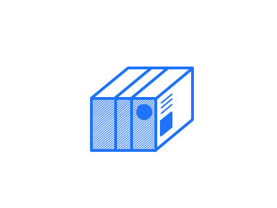 Off the Shelf icon illustration infographic minimal mono package