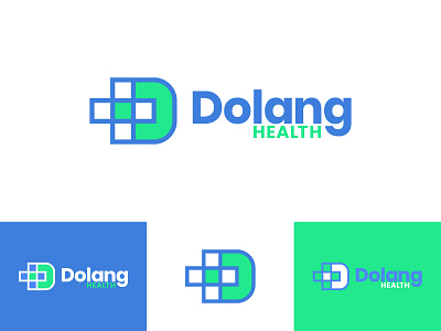 Dolang Health blue brand branding cross dailylogochallange dental design green health healthcare identity branding identity design logo logomark medecine negative space pharmaceutical pharmacy plus vector
