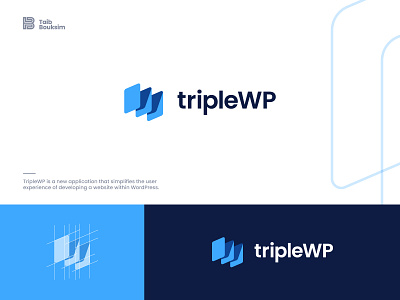 TripleWP app logo branding dailylogochallange identity design lettering lettermark logo logocore logotype monogram saas tech logo w logo website logo wordmark wordpress