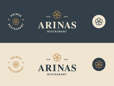 ARINAS RESTAURANT brand branding design floral flower flowers identity design illustration logo redesign restaurant restaurant branding retro