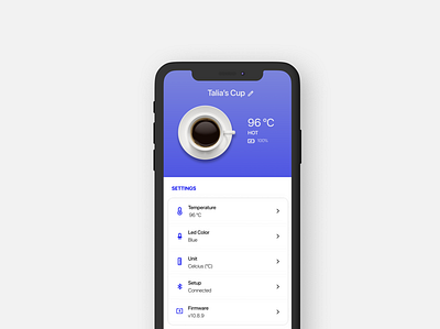 Smart Cup - Settings app coffee cup cup iphonex settings smart