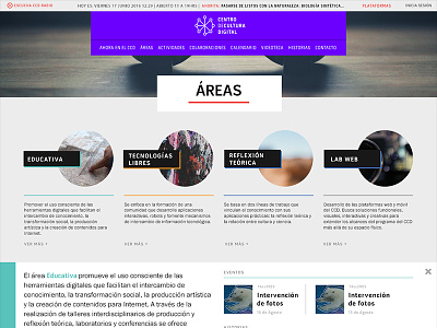Projects/teams list page for Centro de Cultura Digital culture digital museum ui web design