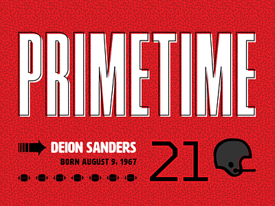 PRIMETIME: Deion Sanders 90s atlanta falcons football pattern sports typography