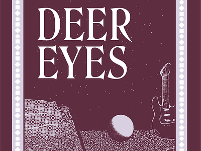 Deer Eyes Poster collage guitar poster sphere typography