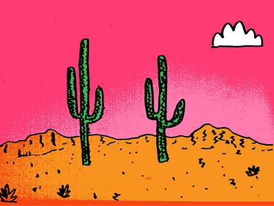 Prickly Cacti cacti desert inktober magenta pink