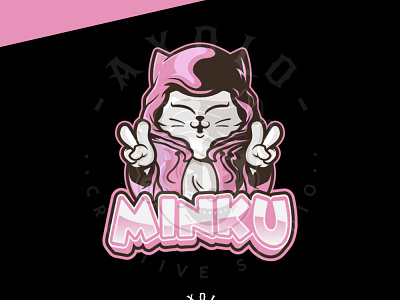 MINKU cartoon cat character character design chibi cute esport esport logo facebook feminine gamer games girl icon illustration logo twitch vector youtube