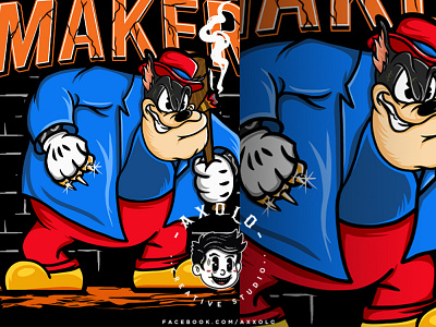 TROUBLE MAKER bad ass bad boy branding branding design cartoon character character design design disney disneyland gang gangster hustle illustration mafia mickeymouse street trouble vector wolf