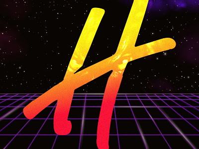 Hamunado Logo 80s 80s style branding design futuristic galaxy icon logo neon photomanipulation retrowave space stream streamer typography vector