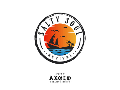 Salty Soul Revival adventure beach branding branding design design graphic design icon illustration island logo ocean outdoor relax sailboat sailing sea summer vector
