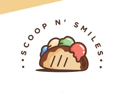 SCOOP N' SMILES branding branding design cartoon chill colorful colorful logo cute cute logo delicious design dessert food food logo ice cream ice cream logo icecream illustration logo sweets vector