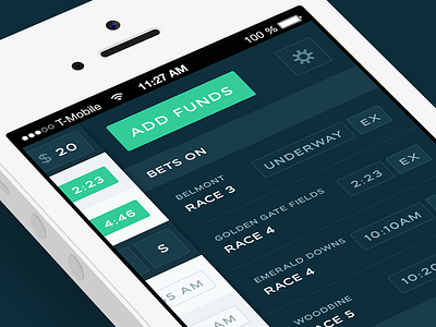 Bet faster than ever. app clean dark flat ios iphone mobile ui web