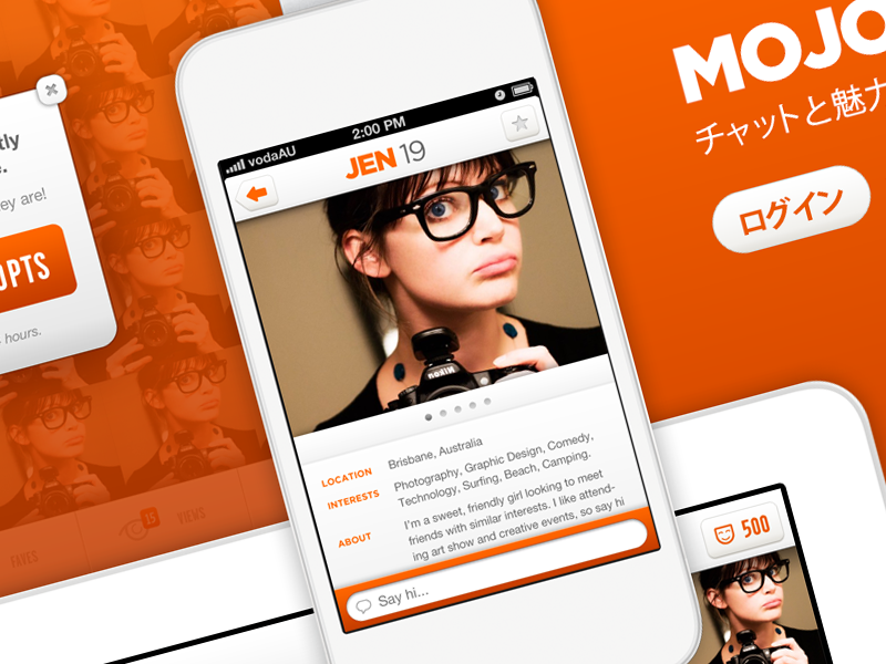 MOJO ui dating app chat messaging iphone ios