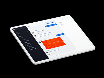 Chat UI avatars bubble chat clean floating ipad messaging sidebar slack ui ux white