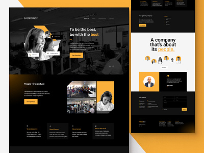 Eventomax - Landing page about people bpo bpo staffing clean clean design cool design culture it it staffing people people first