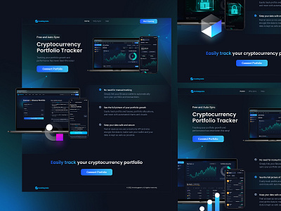 Cryptocurrency Portfolio Tracker cool design crypto glassmorphism landingpage tracker ui