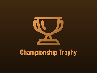 Championship Trophy Logo Concept branding design championship cup logo logo concept logo design minimal trophy