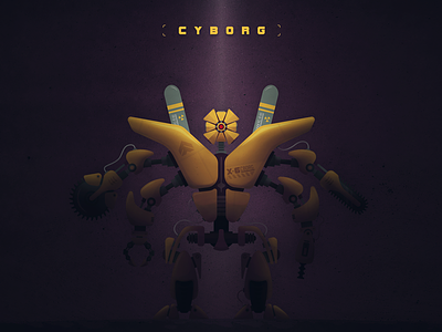 CYBORG // X-6 PROJECT future￼ futuristic￼ illustration technology ￼armory ￼concept ￼cyborg ￼machine ￼robot ￼sci fi ￼vector ￼weapon