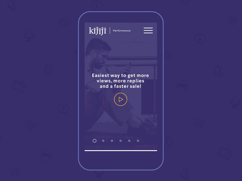 Kijiji Performance - Homepage Mobile after effects animation brand design gif interface mobile motion responsive slider transition ui