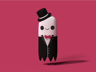 Spoopy, the Dapper Ghost blender3d ghost illustrator suit