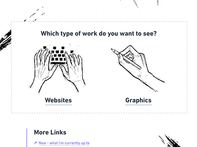 Types of work illustrations black and white bnw bw draft illustration personal websites portfolio web design whimsical wireframes wip wireframes wire frames