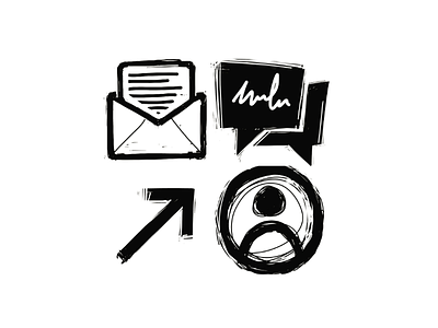 Sketchy Icons about chat chat bubble chat bubbles email icon icons link sketch style text web design
