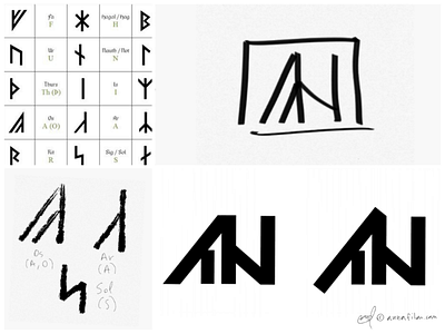 Rune Inspired Logomark branding geometric logo logomark minimal personal process rune runes story thought process