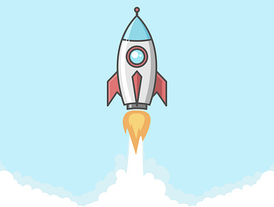 Rocket cartoon icon illustration mascot rocket