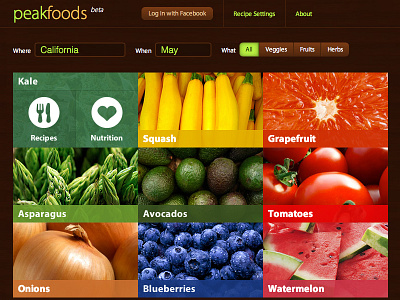 Peakfoods css3 food html5 js ui web application website