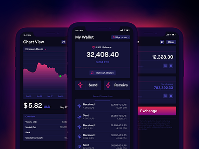 Crypto Wallet Pt. 3 app crypto wallet dark app dark ui design ethereum gaming ios ui wallet