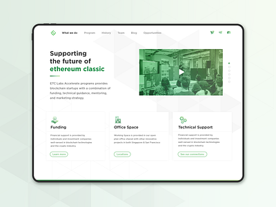 Incubator Homepage blockchain crypto ethereum geometric green hompage incubator jade startup