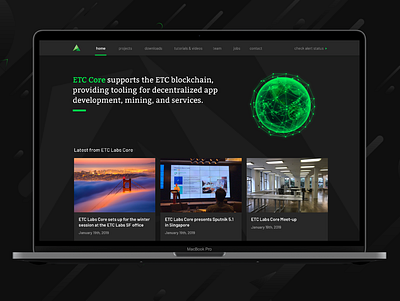 ETC Core Homepage blockchain crypto desktop developer ethereum home web