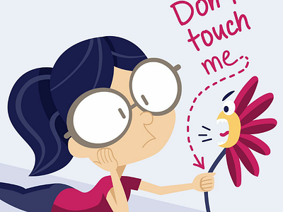 "Don't touch me" - Flower flower illustration vector