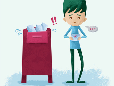 A letter to...... boy illustration mail vector
