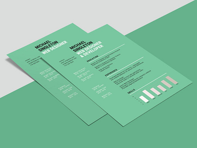 Free Green Background Resume Template