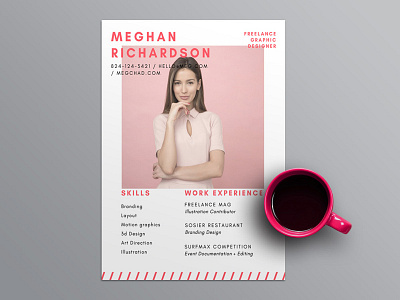 Free Bright Pink Resume Template With Feminine Design curriculum vitae cv cv design cv template freebie freebies resume resume template