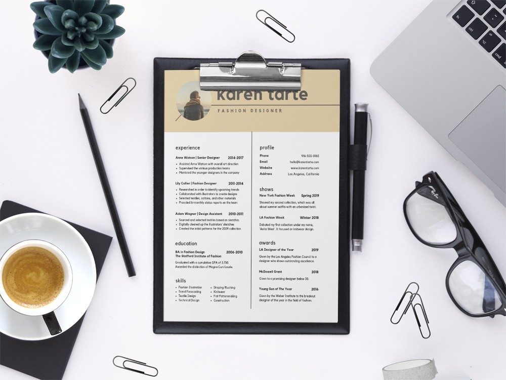 Free Fashion Designer CV Template By Steven Han On Dribbble