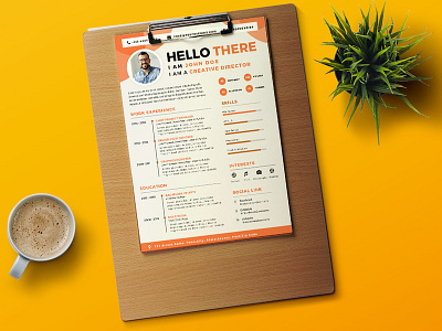 Free Designer Resume Template with Attractive Design curriculum vitae cv cv design cv template freebie freebies photoshop psd resume resume template smart object