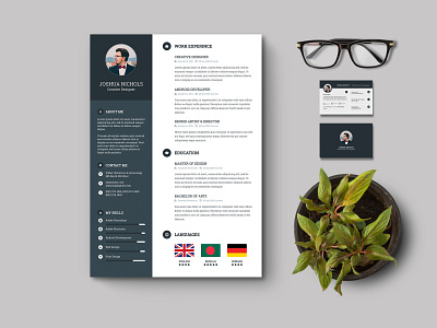 Free Resume Template + Business Card curriculum vitae cv cv design cv template freebie freebies photoshop psd resume resume template