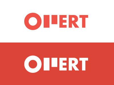 Ollert Logo v2 2 color flat design orange red trello white