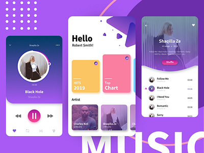 Music players app design ui ux