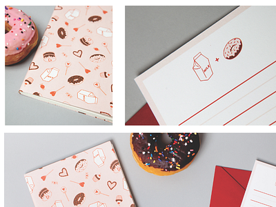 Milk + Donuts illustration paper pattern stationery textile design