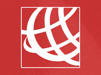 Texture Practice globe logo red texture world