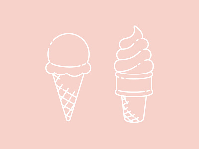 Ice Cream Cones dessert ice cream ice cream cone icon illustration outline sweets