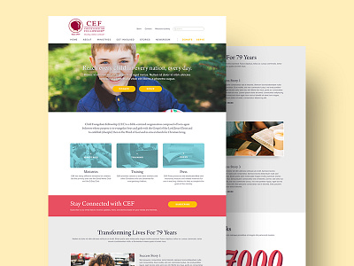 Child Evangelism Fellowship Web Design bright colorful kids ministry mockup non profit web design website