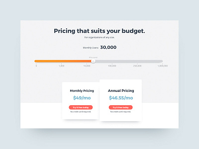Product Pricing Page mockup pricing product slider ui web design website