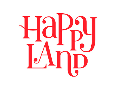 Happyland Logo brand hand drawn hand lettering happy logo red serifs typography
