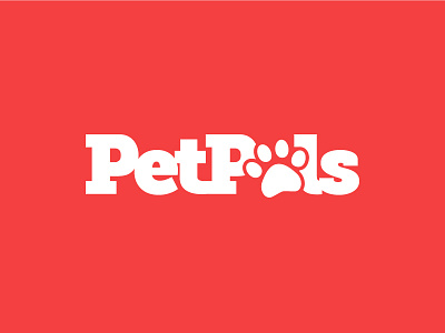 PetPals Logo animal animal shelter branding logo paw print pet thick lines typography