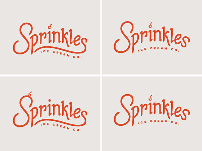 Sprinkles Logo Options brand branding hand lettering ice cream lettering logo sprinkles sundae wordmark