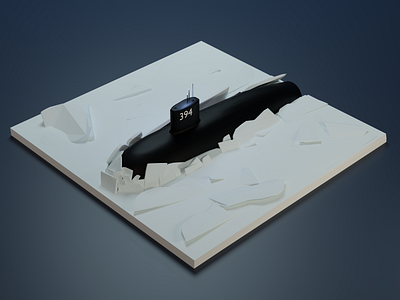 Arctic submarine 3d 3dart arctic submarine blender blender3d ice isometric sub submarine