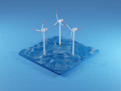 Offshore wind power 3d art blender blender3d design illustration isometric technology wind wind power wind powerplant wind turbine
